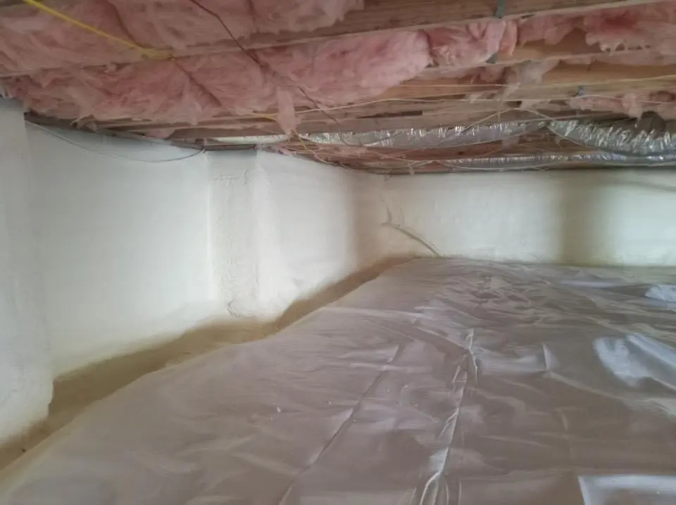 Crawl space encapsulation with closed-cell spray foam for Spray Foam Roofing in Waimalu